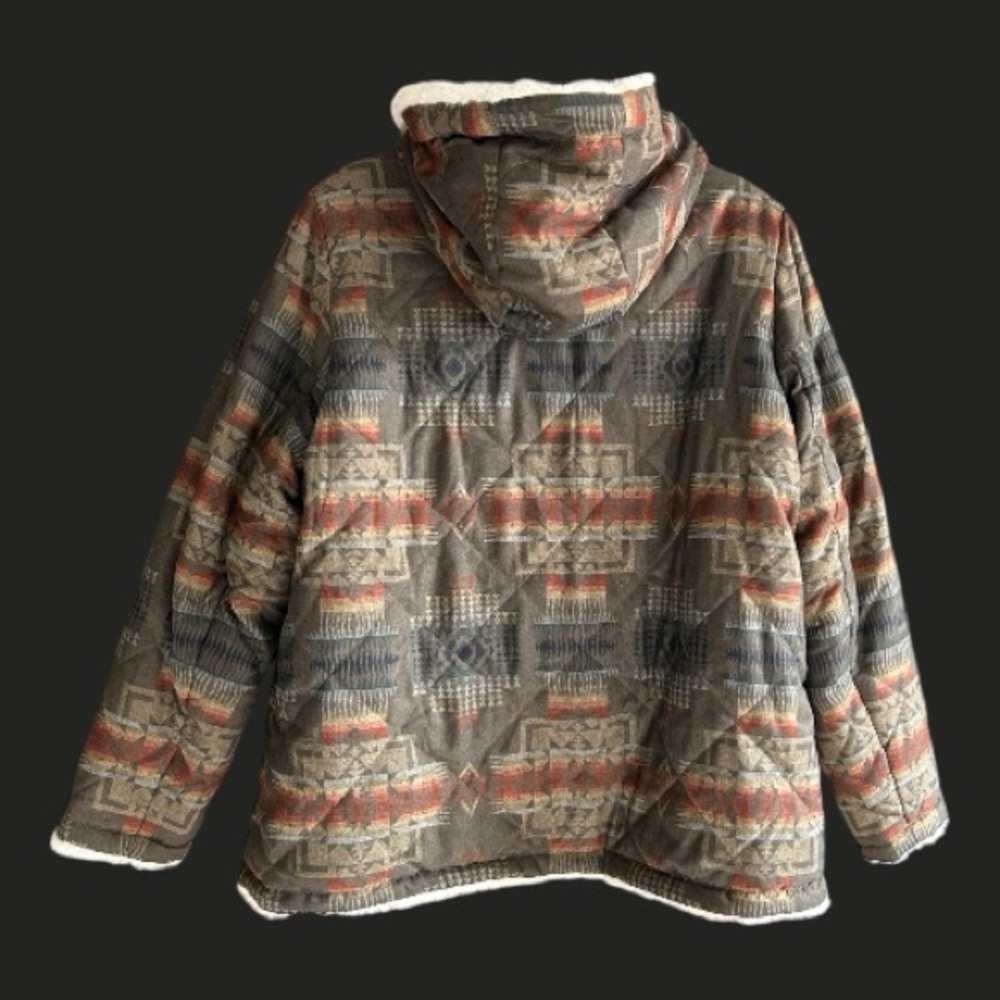 PENDLETON Reversible Fur Lined Coat Southwestern … - image 4